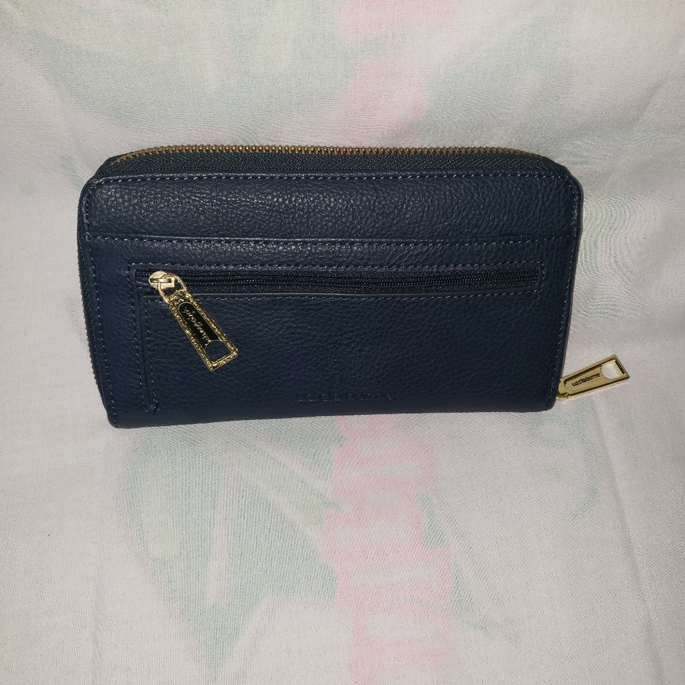 Liz Claiborne navy blue zip around wallet
